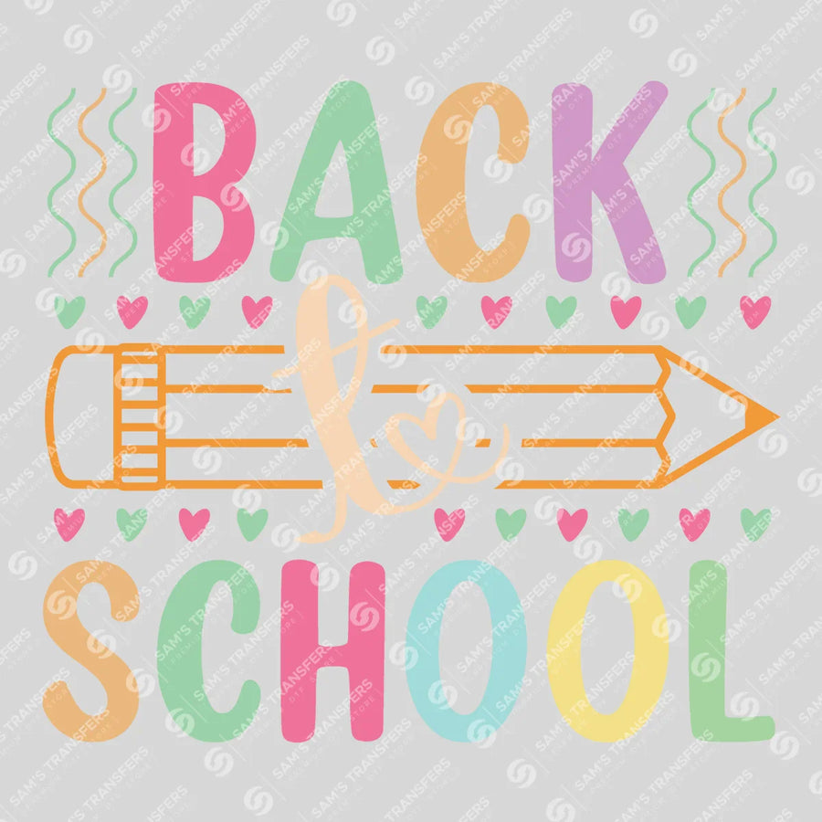 Back To School Hearts Ready-to-Press DTF Transfer | SAT06963
