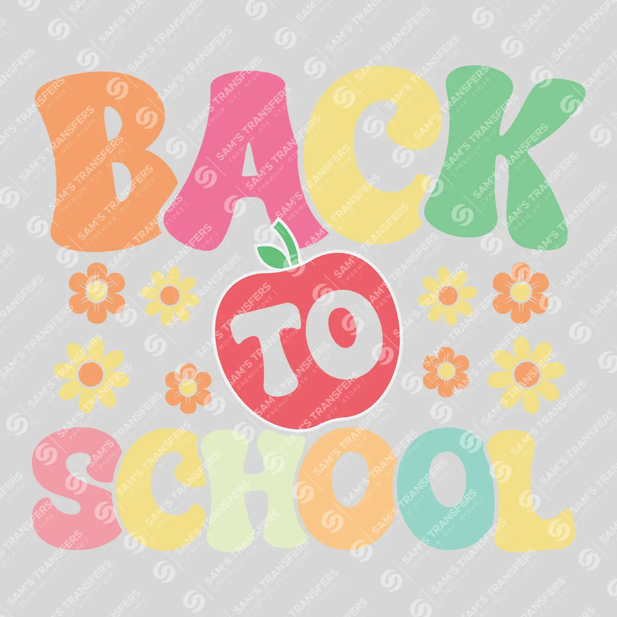 Back To School Apple Daisy Ready-to-Press DTF Transfer | SAT06964