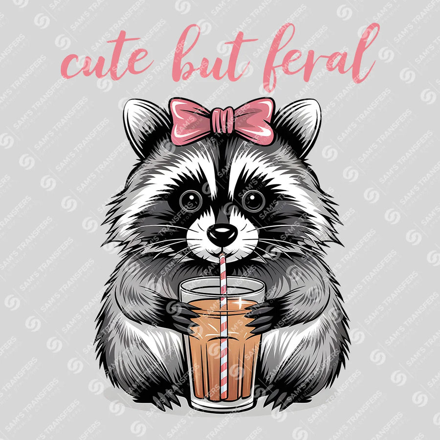 Cute But Feral Raccoon Ready-to-Press DTF Transfer | SAT06970