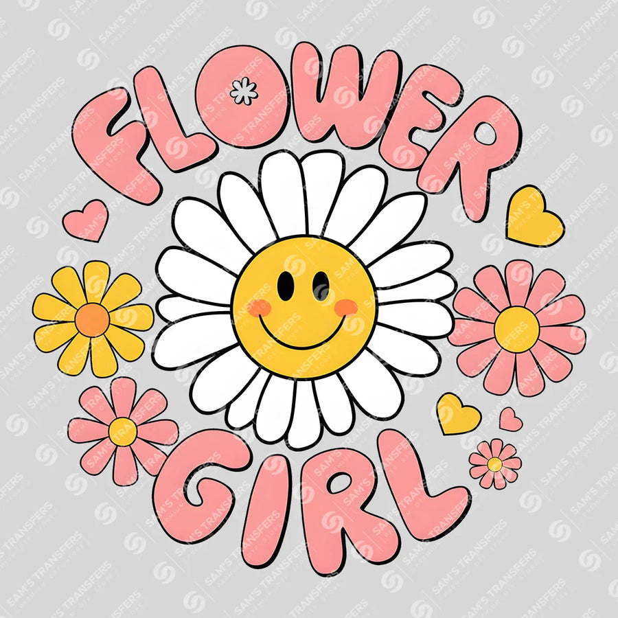 Flower Girl Daisy Ready-to-Press DTF Transfer | SAT06978