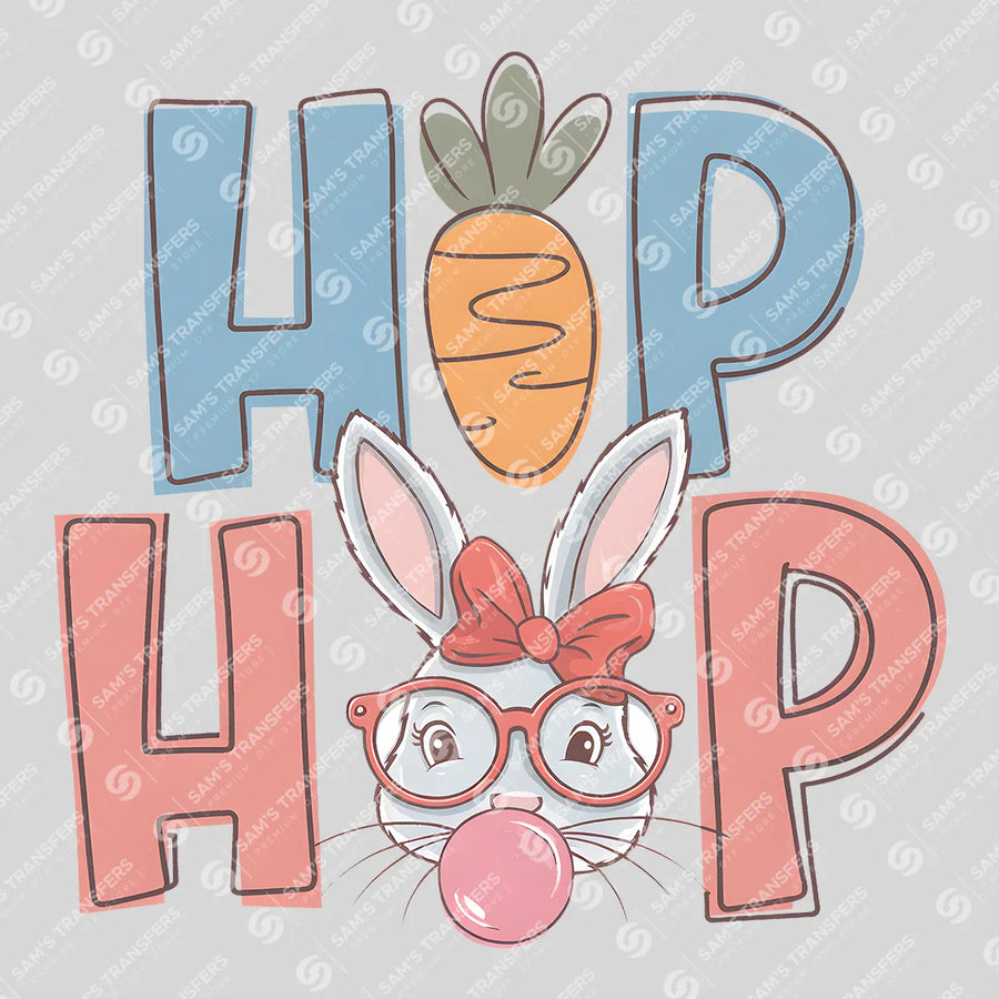 Hop Hop Bunny Ready-to-Press DTF Transfer | SAT06981