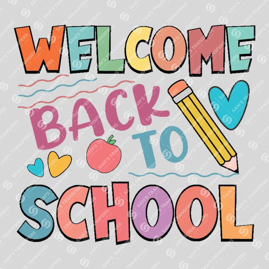 Welcome Back To School Doodle Ready-to-Press DTF Transfer | SAT07050