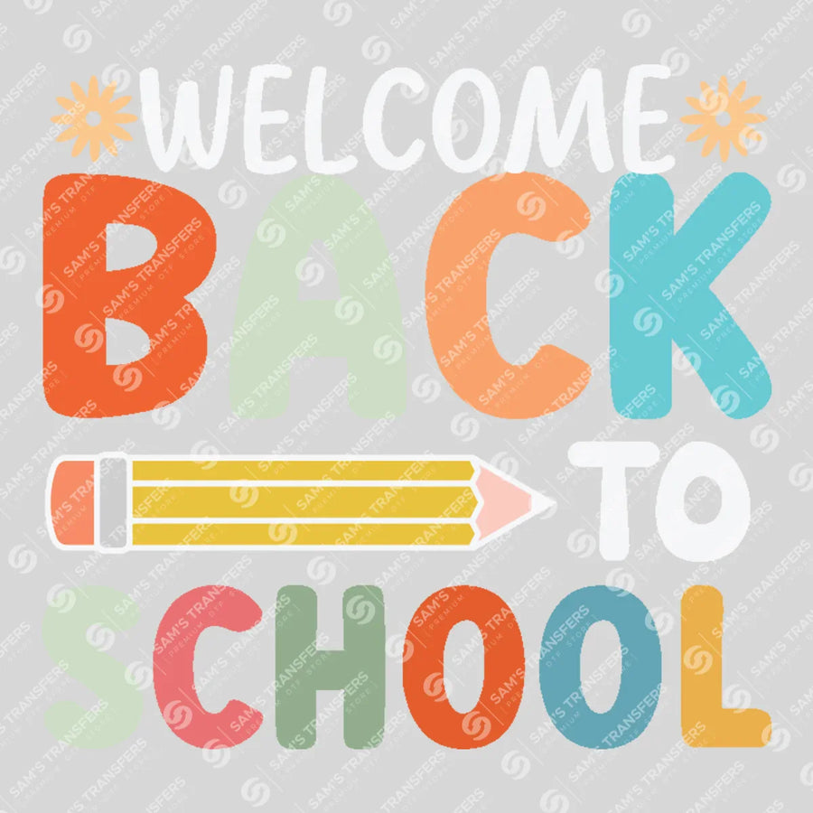 Welcome Back To School Daisies Ready-to-Press DTF Transfer | SAT07051