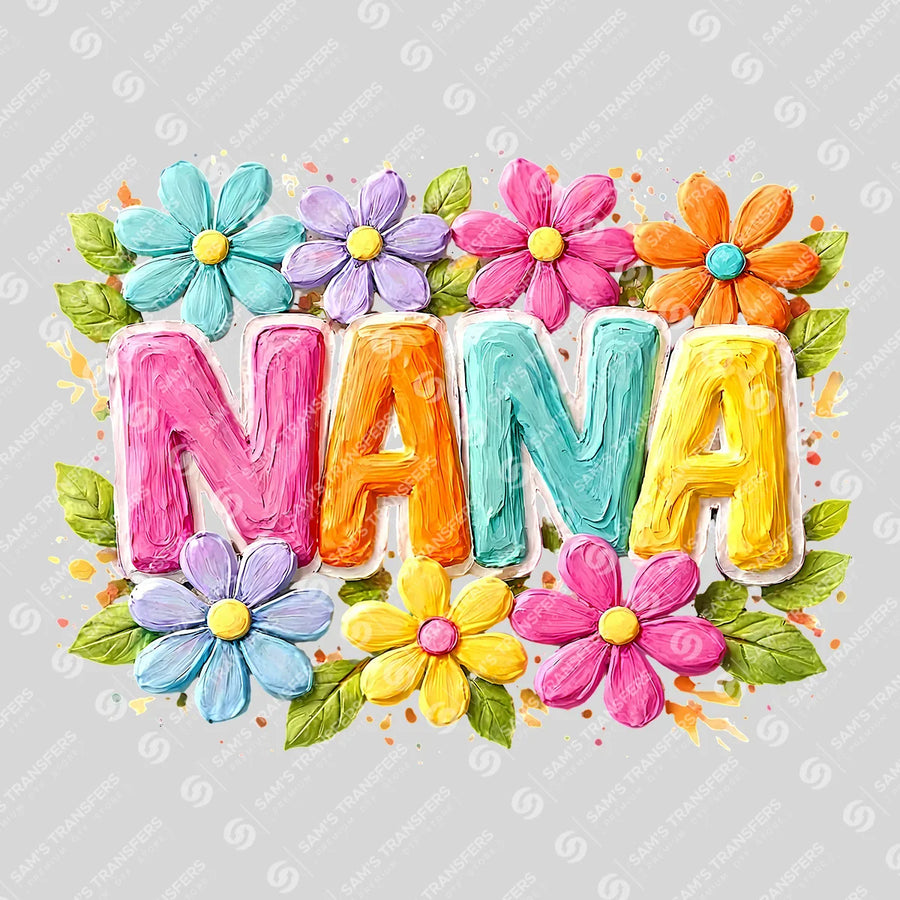 Nana Floral Ready-to-Press DTF Transfer | SAT07069