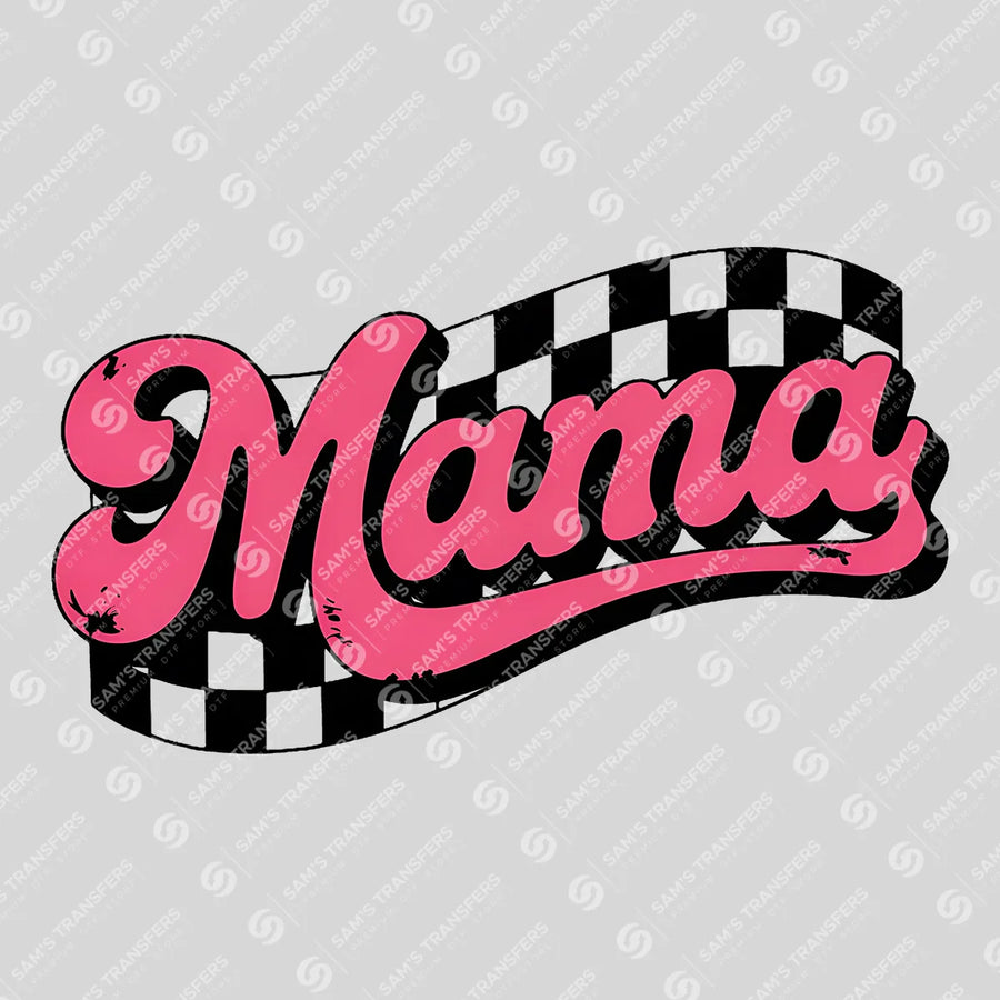 Mama Checkered Retro Ready-to-Press DTF Transfer | SAT07070