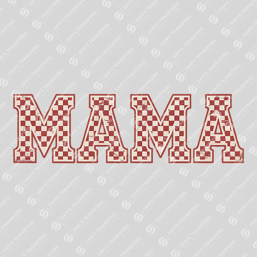 Mama Checkered Varsity Ready-to-Press DTF Transfer | SAT07082