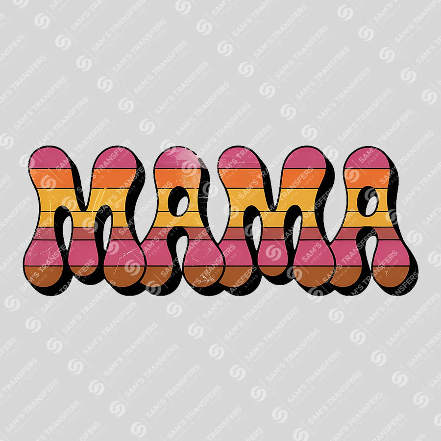 Mama Retro Stripes Ready-to-Press DTF Transfer | SAT07089