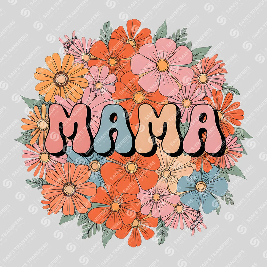 Retro Floral Mama Ready-to-Press DTF Transfer | SAT07132