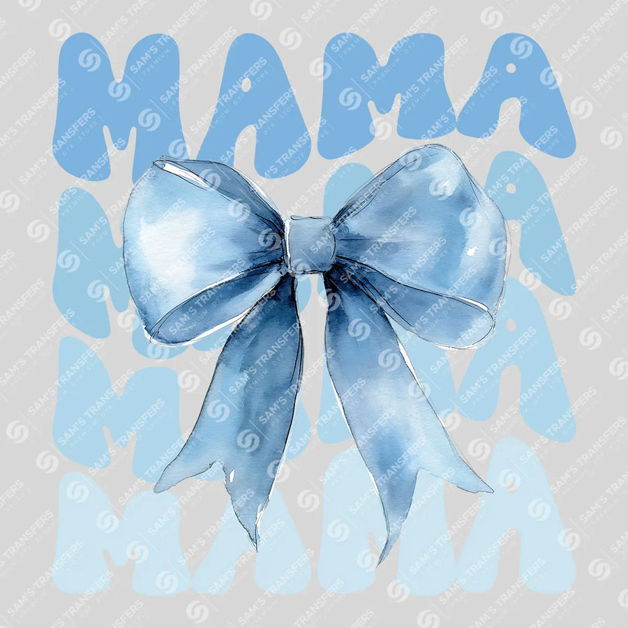 Coquette Blue Bow Mama Ready-to-Press DTF Transfer | SAT07161