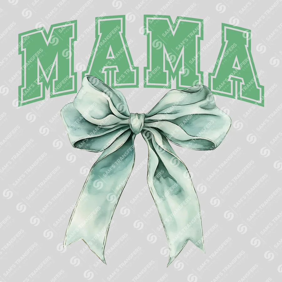 Varsity Mama Green Bow Ready-to-Press DTF Transfer | SAT07185