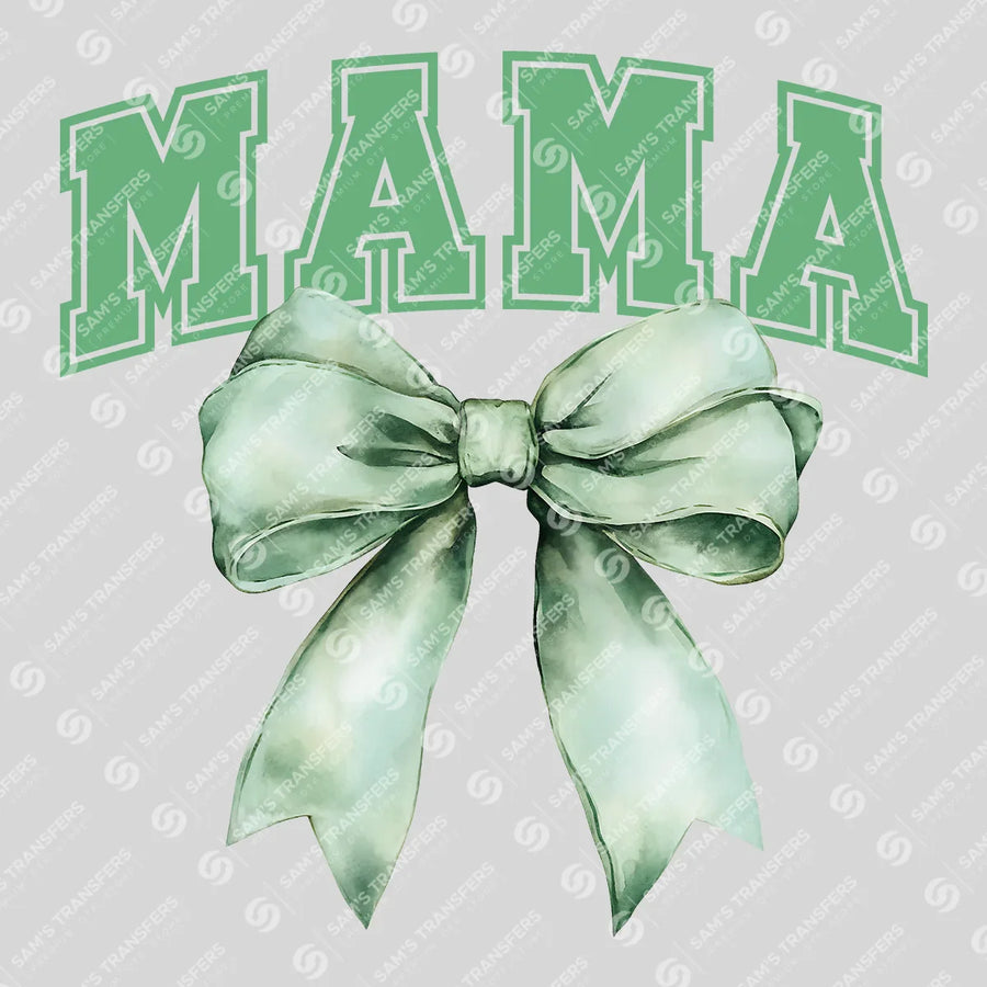 Varsity Mama Sage Bow Ready-to-Press DTF Transfer | SAT07186