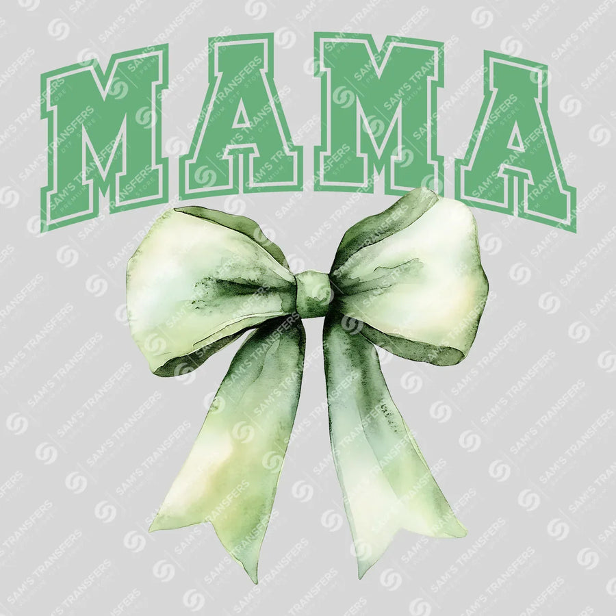 Varsity Mama Eucalyptus Bow Ready-to-Press DTF Transfer | SAT07187