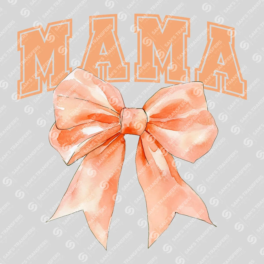 Varsity Mama Coral Bow Ready-to-Press DTF Transfer | SAT07189