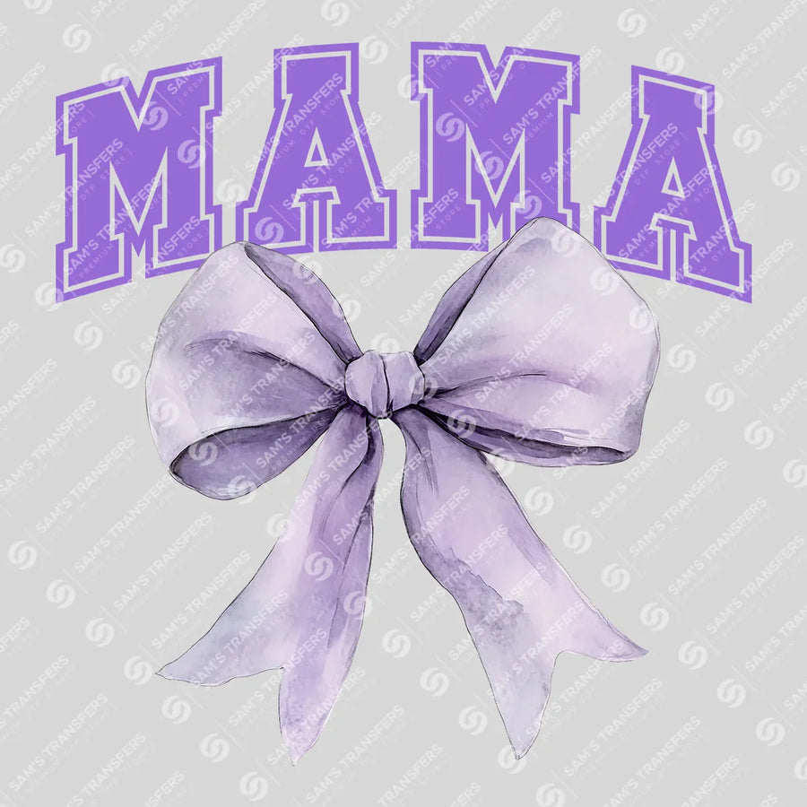 Varsity Mama Purple Bow Ready-to-Press DTF Transfer | SAT07193