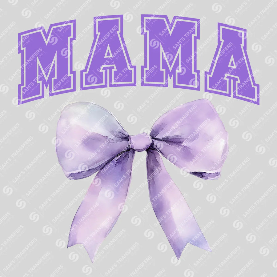 Varsity Mama Lilac Bow Ready-to-Press DTF Transfer | SAT07194