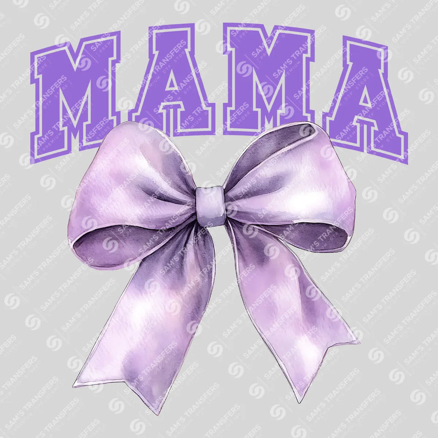 Varsity Mama Violet Bow Ready-to-Press DTF Transfer | SAT07195