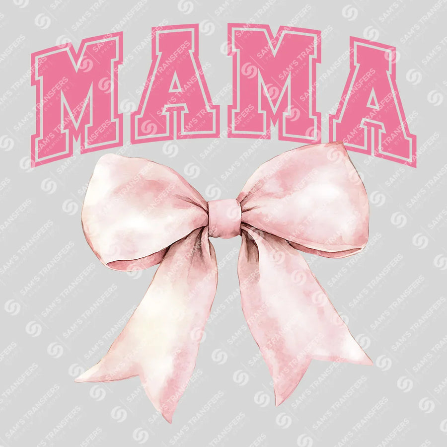Varsity Mama Blush Bow Ready-to-Press DTF Transfer | SAT07198