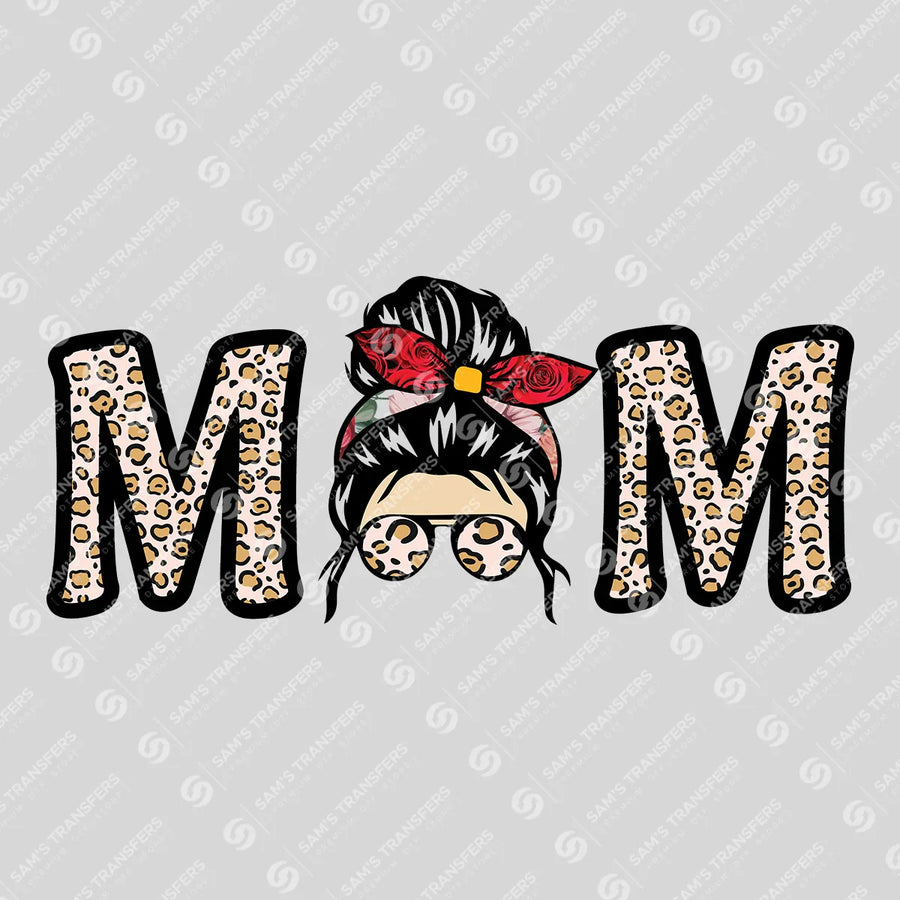 Leopard Mom Bun Ready-to-Press DTF Transfer | SAT07255