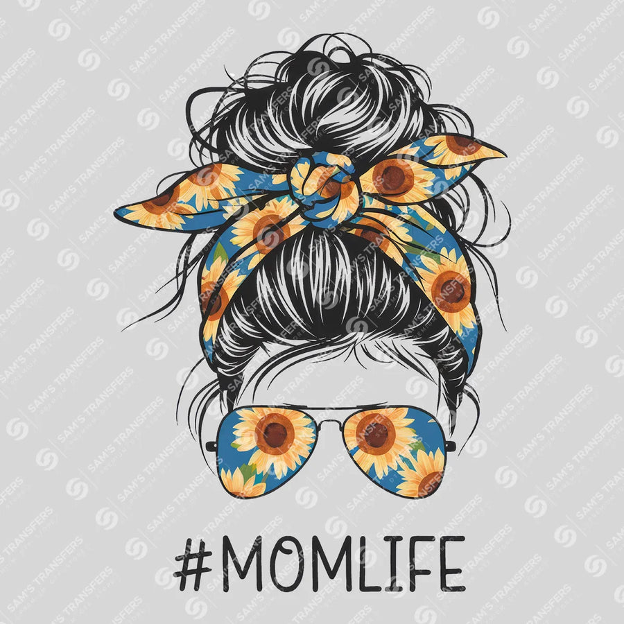 Momlife Sunflower Bandana Ready-to-Press DTF Transfer | SAT07305