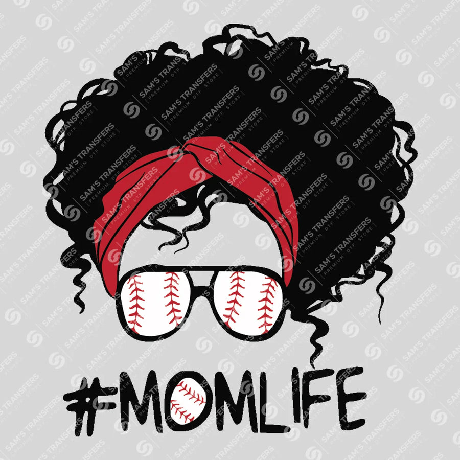 Momlife Baseball Afro Ready-to-Press DTF Transfer | SAT07312