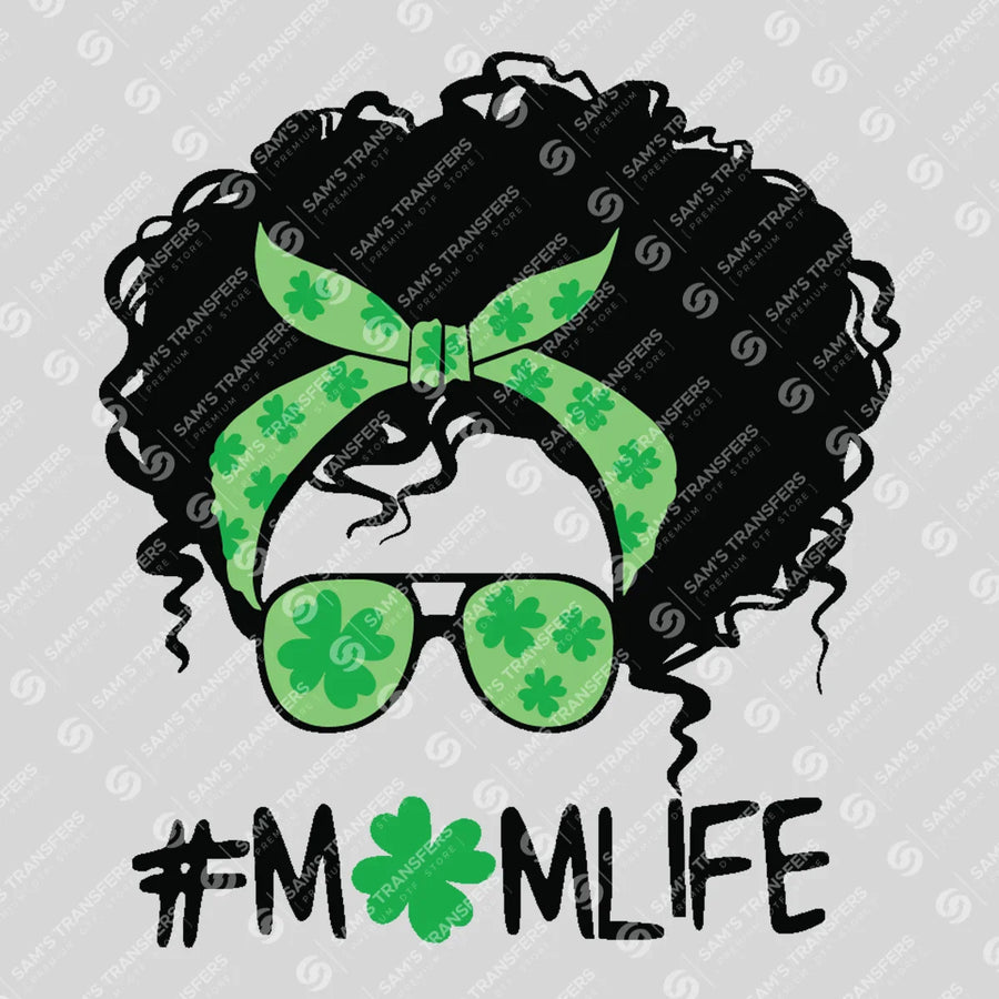 Momlife Shamrock Afro Ready-to-Press DTF Transfer | SAT07314