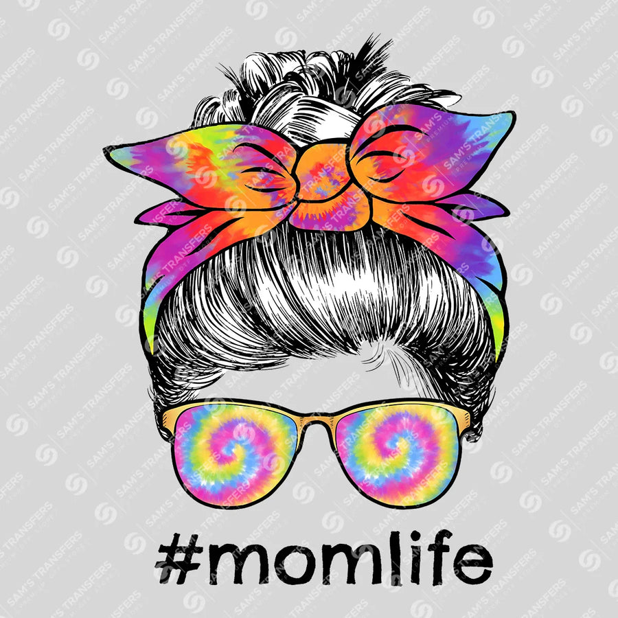 Momlife Tie Dye Swirl Ready-to-Press DTF Transfer | SAT07338
