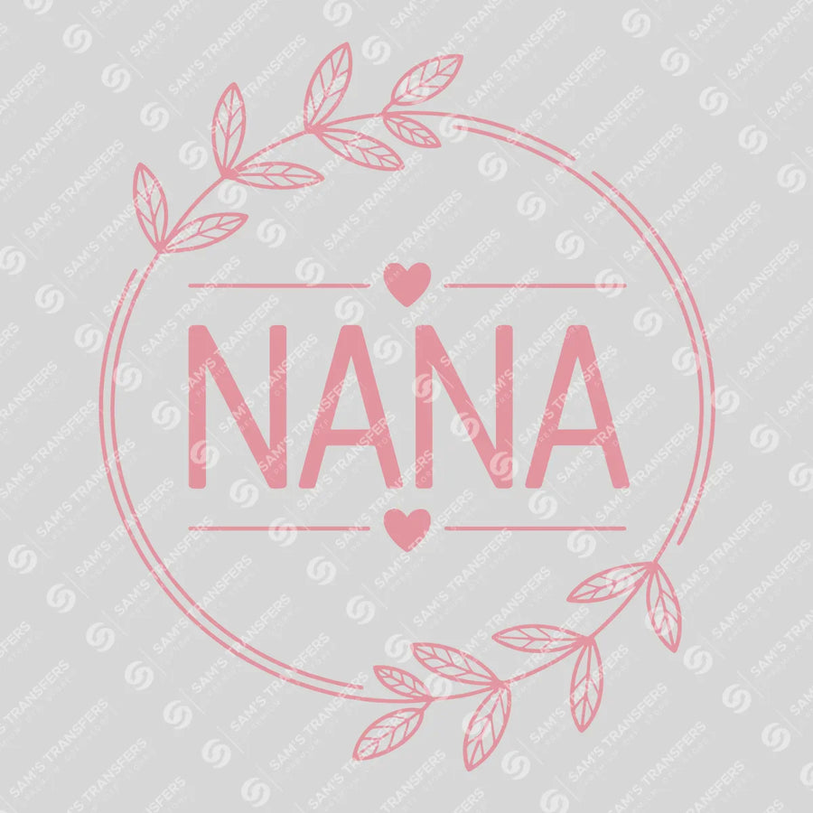 Nana Pink Wreath Ready-to-Press DTF Transfer | SAT07365