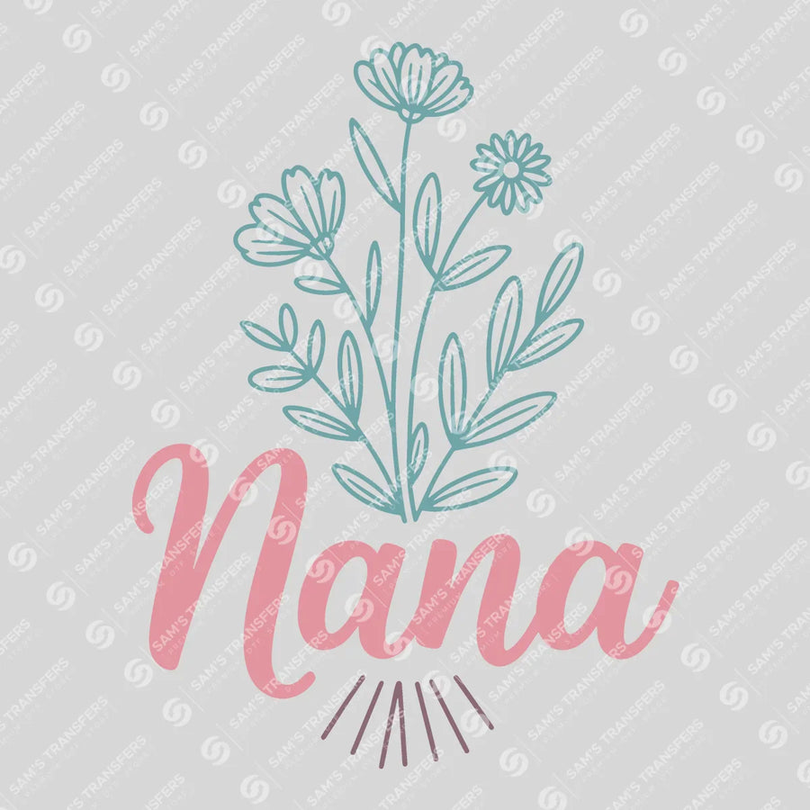 Floral Nana Ready-to-Press DTF Transfer | SAT07369