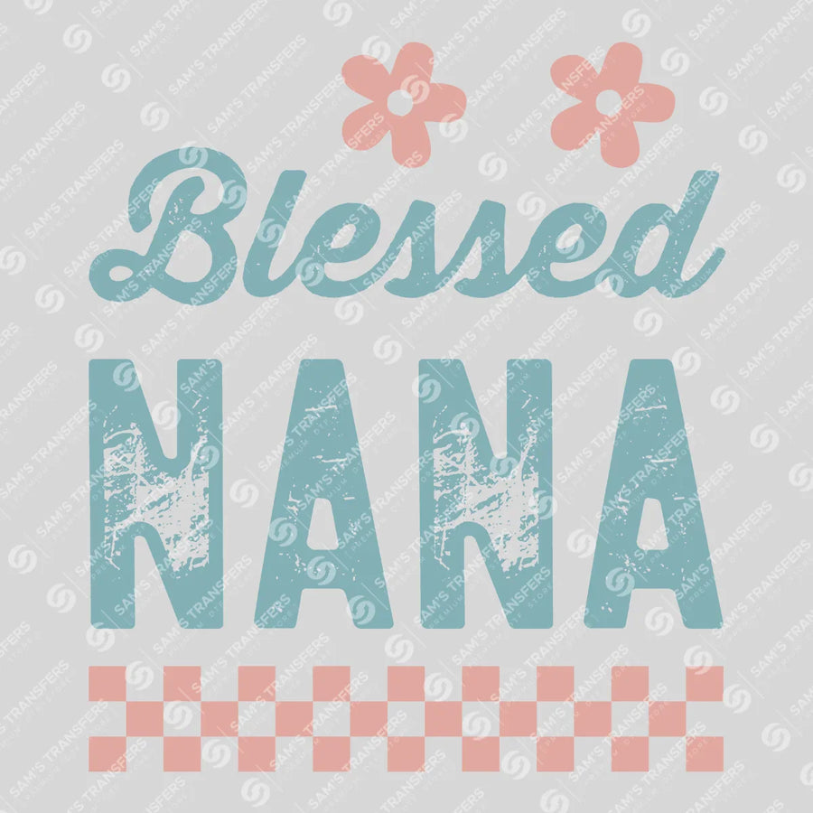 Blessed Nana Checkered Ready-to-Press DTF Transfer | SAT07440