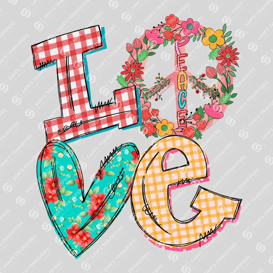 Peace Love Ready-to-Press DTF Transfer | SAT07446