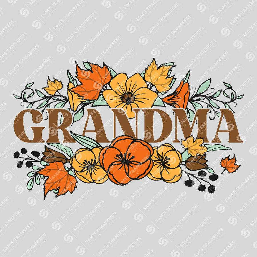 Grandma Fall Floral Ready-to-Press DTF Transfer | SAT07452