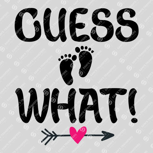Apparel featuring a Guess What Footprints-themed DTF transfer.