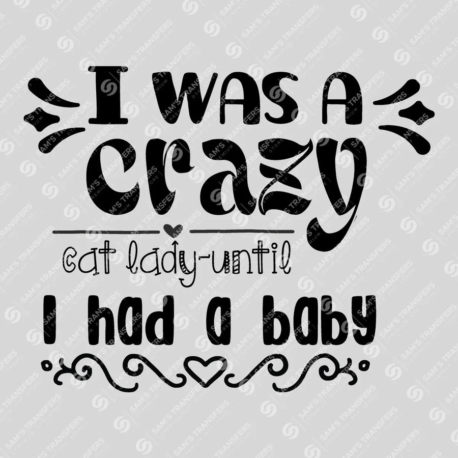 I Was a Crazy Cat Lady Until I Had a Baby Ready-to-Press DTF Transfer | SAT07524