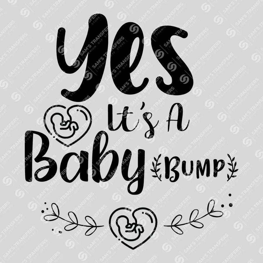Yes It's a Baby Bump Wreath Ready-to-Press DTF Transfer | SAT07592