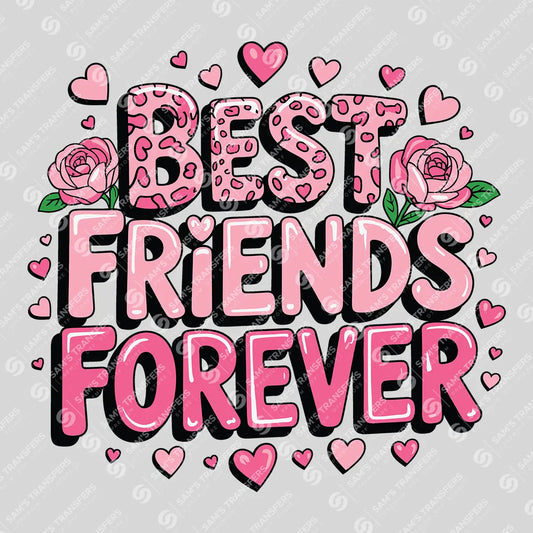 Apparel featuring a Best Friends Forever-themed DTF transfer.