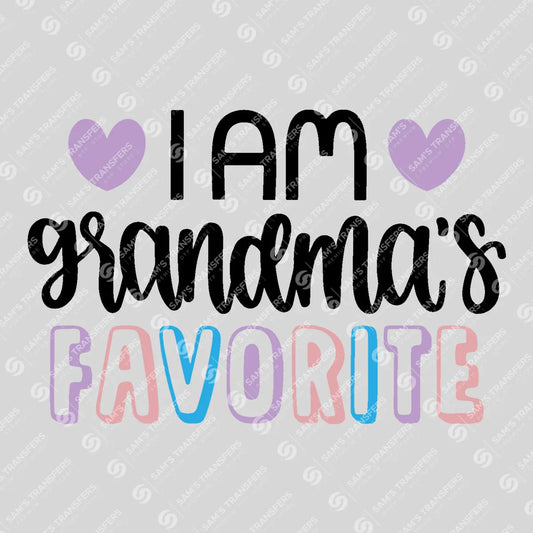 Apparel featuring a I Am Grandma's Favorite-themed DTF transfer.