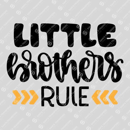 Apparel featuring a Little Brothers Rule-themed DTF transfer.