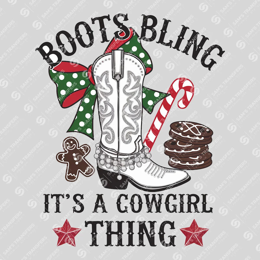 Boots and Bling It's a Cowgirl Thing Ready-to-Press DTF Transfer | SAT07858