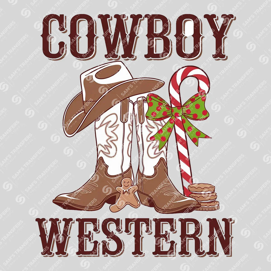 Cowboy Western Christmas Ready-to-Press DTF Transfer | SAT07860