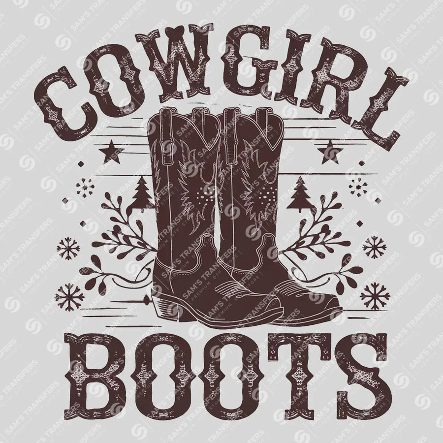 Cowgirl Boots Vintage Ready-to-Press DTF Transfer | SAT07861