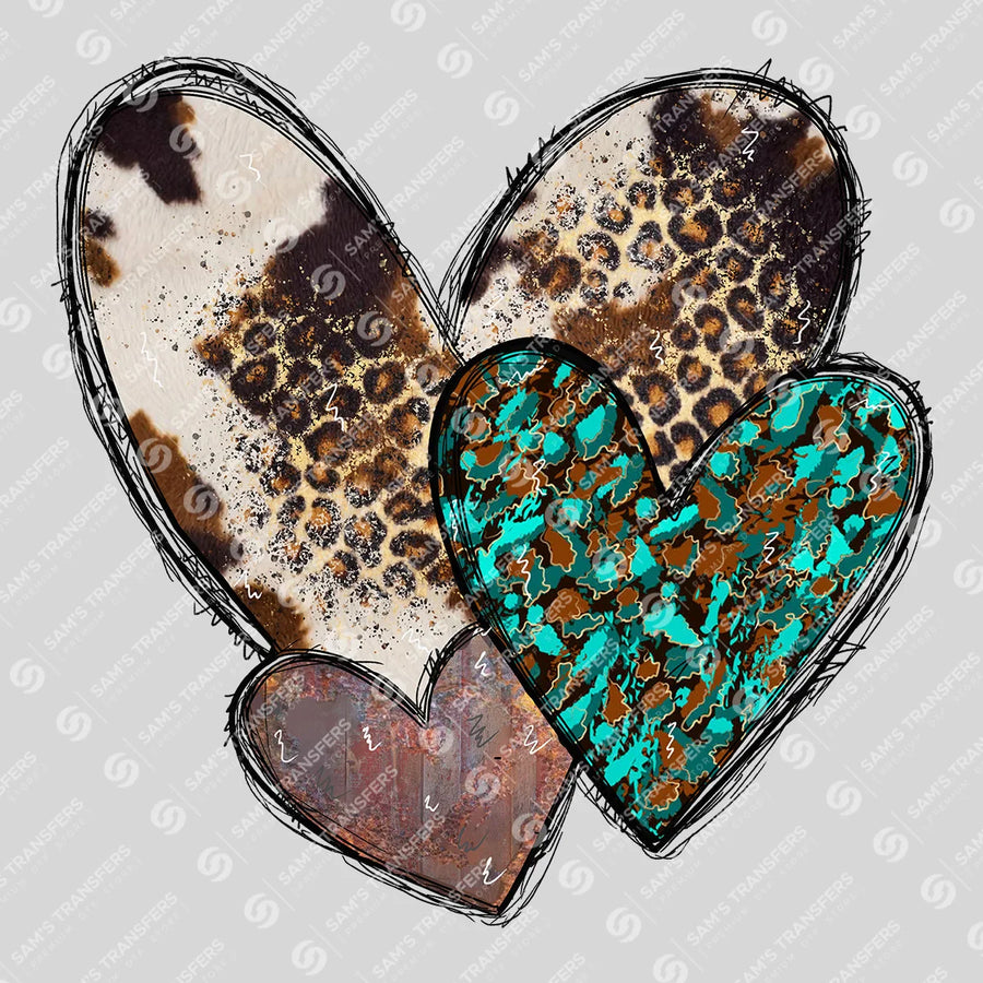 Western Hearts Ready-to-Press DTF Transfer | SAT07973