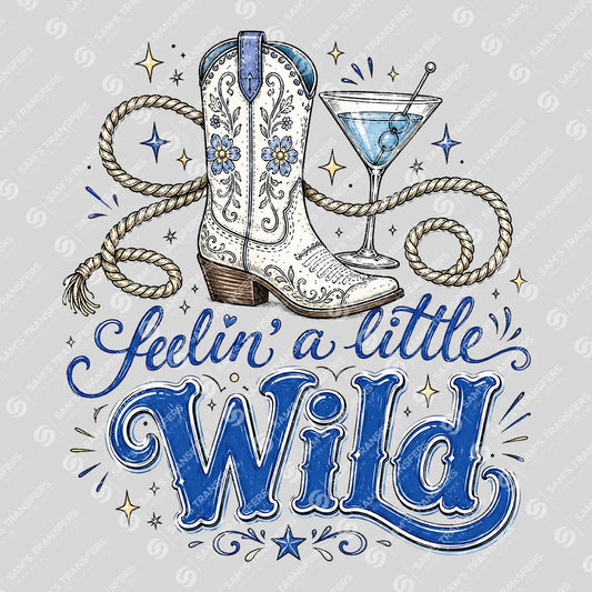 Apparel featuring a Feelin a Little Wild-themed DTF transfer.