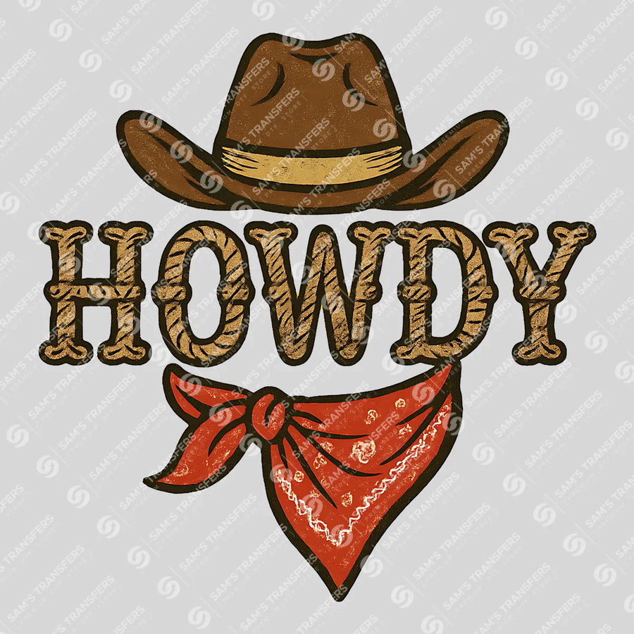 Howdy Bandana Ready-to-Press DTF Transfer | SAT08060