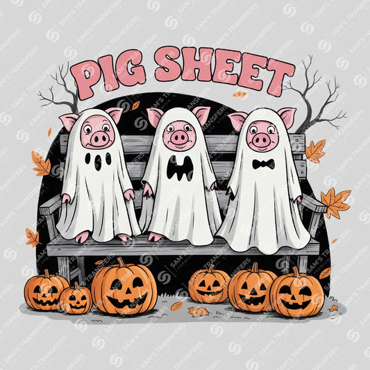 Apparel featuring a Pig Sheet-themed DTF transfer.