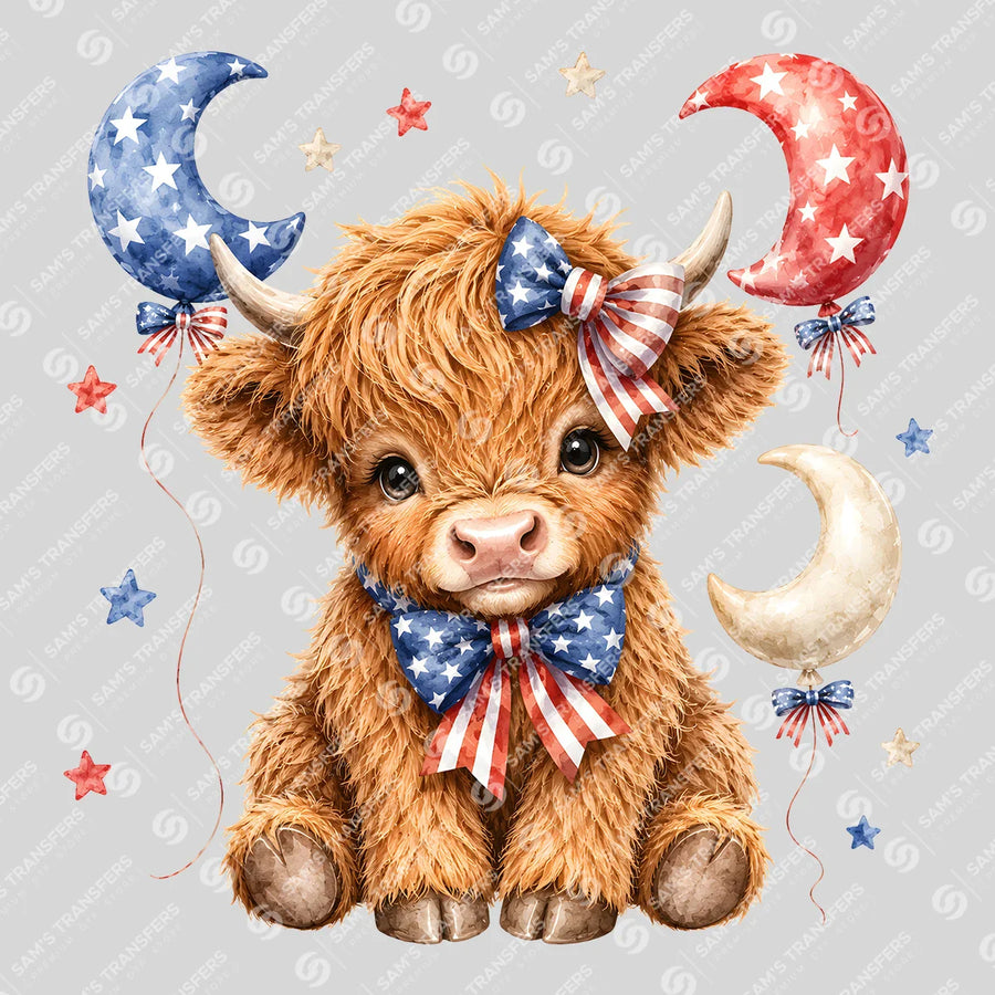 Patriotic Moon Calf Ready-to-Press DTF Transfer | SAT08283