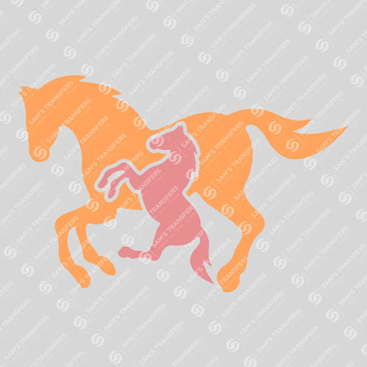 Apparel featuring a Galloping Horse Silhouette-themed DTF transfer.