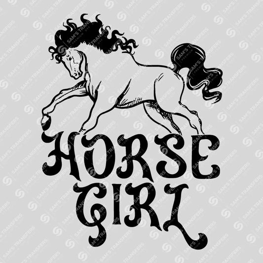Apparel featuring a Horse Girl-themed DTF transfer.