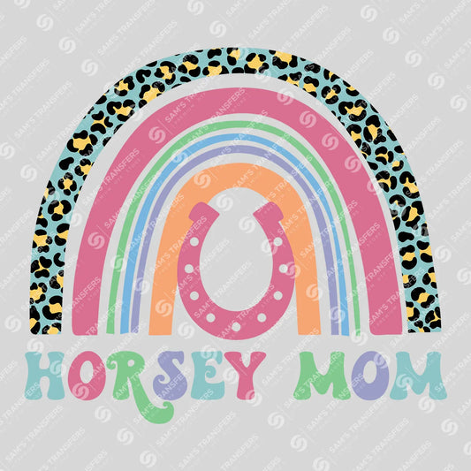 Apparel featuring a Horsey Mom-themed DTF transfer.