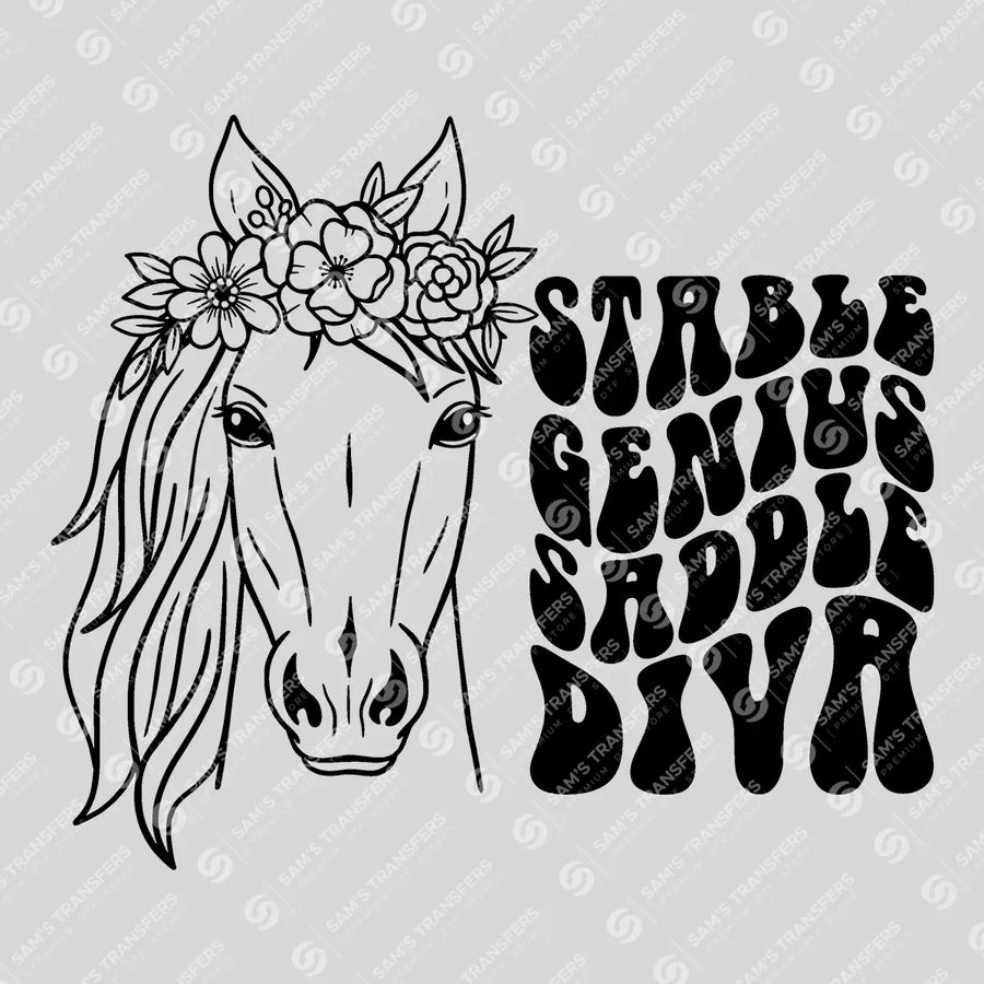 Stable Genius Saddle Diva Ready-to-Press DTF Transfer | SAT08436