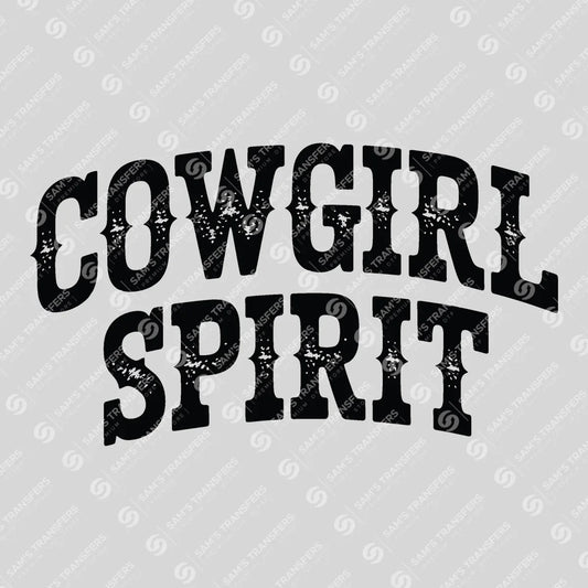 Apparel featuring a Cowgirl Spirit-themed DTF transfer.